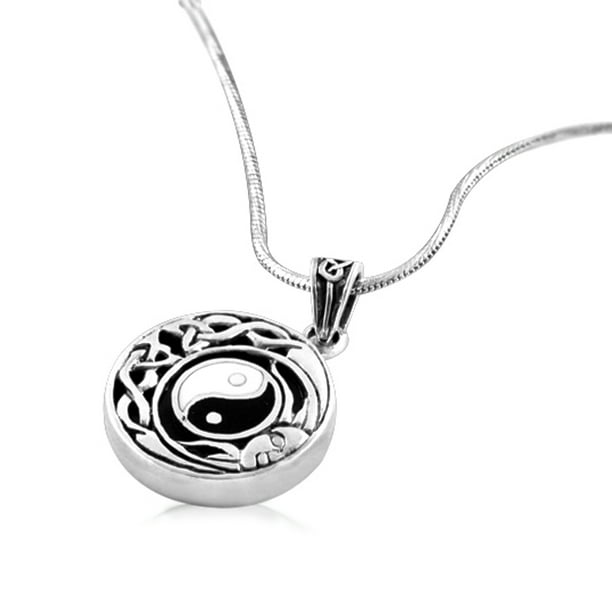 Earth Pendant on Alloy Necklace Chain 925 Sterling Silver Celtic Knot Yin Yang Sun 18 inches Earth Pendant on Alloy Necklace Chain 925 Sterling Silver Celtic Knot Yin Yang Sun 18 inches